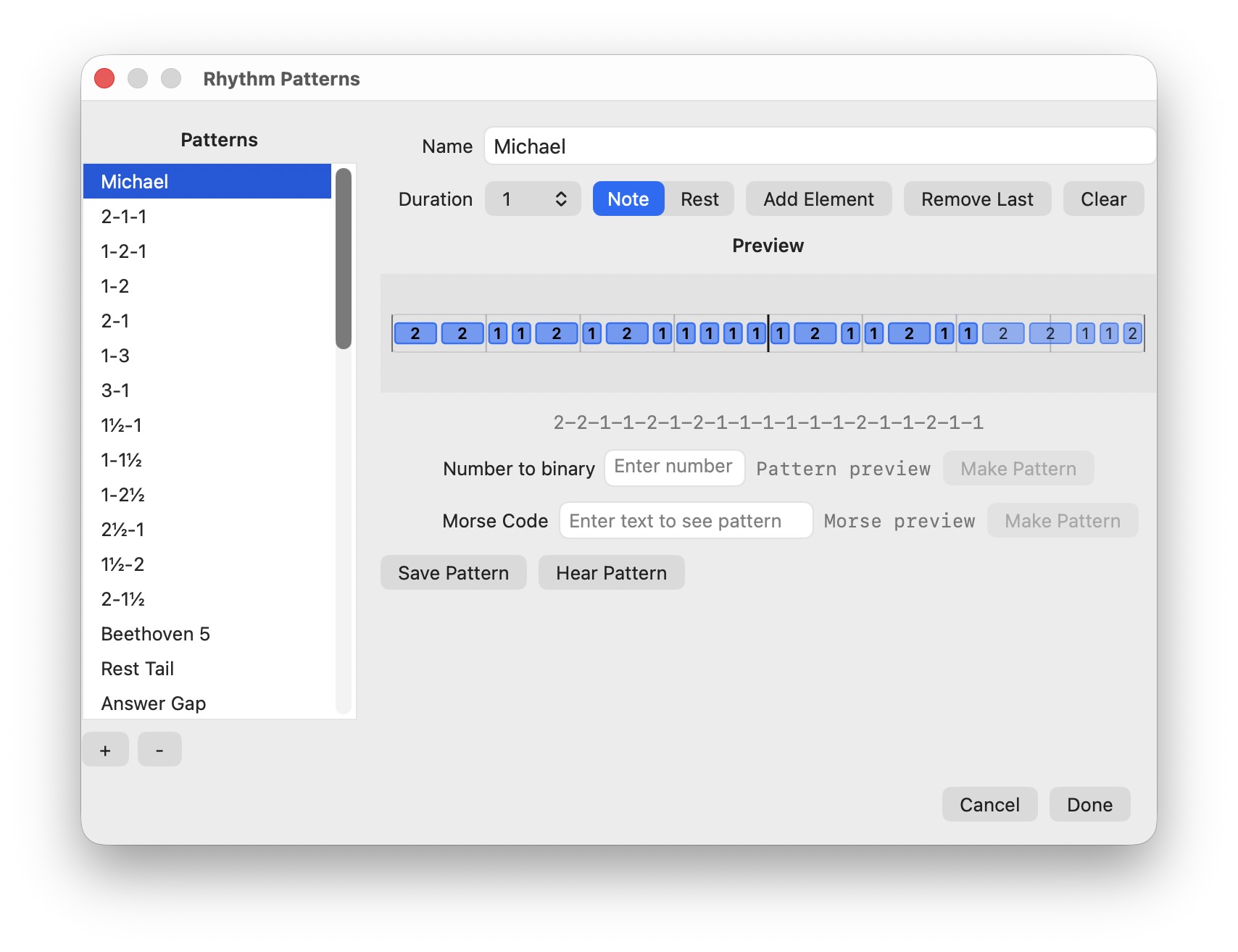 HyperChord rhythm pattern editor