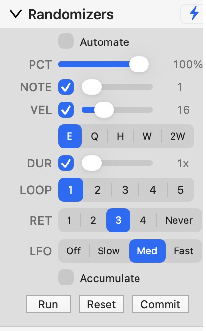 HyperChord randomizer controls
