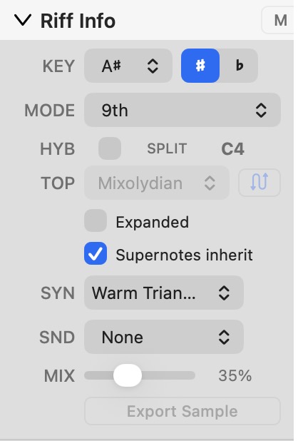 HyperChord riff controls