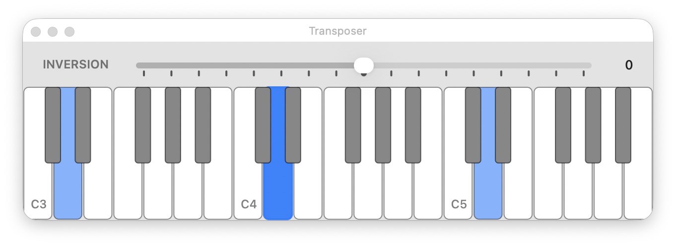 HyperChord transposer palette